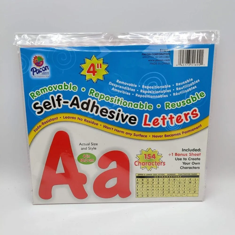 Self-Adhesive Letters Set Red 4